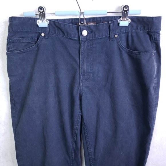 Michael Kors Men's 34x32 (Really 36x30.5) Navy Blue Parker Slim Fit Chino Pants - Picture 3 of 9